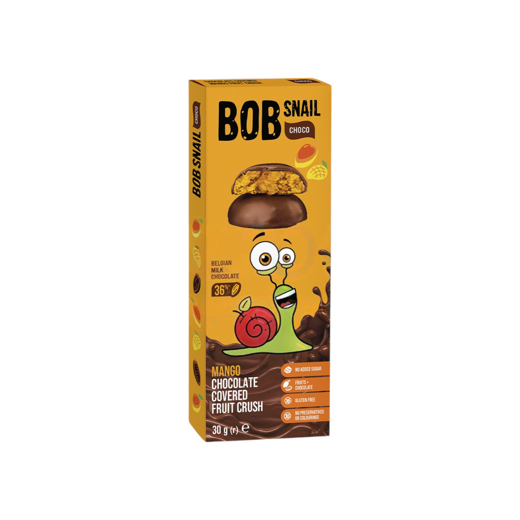 Bob Snail gyümölcs snack étcsokoládéban mangó 30 g