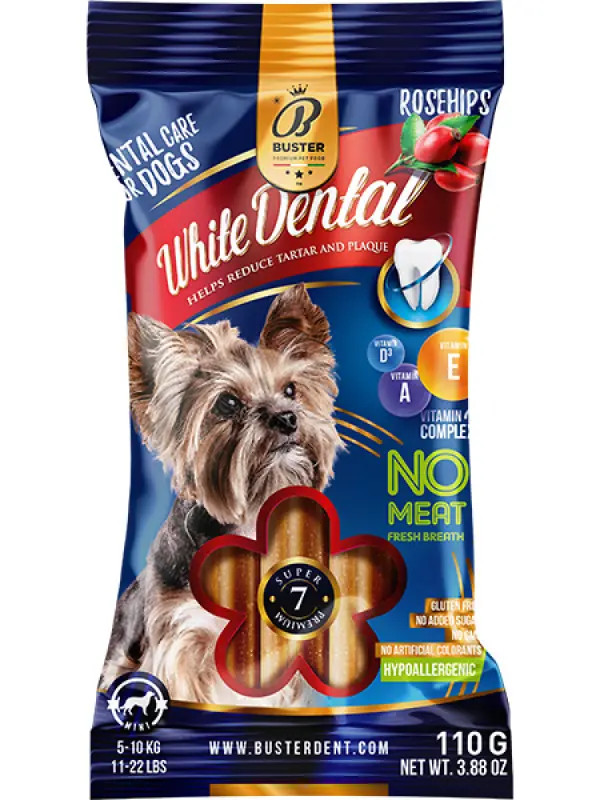 Buster csipkebogyó dental stick húsmentes vitaminokkal small 5-10kg 110 g