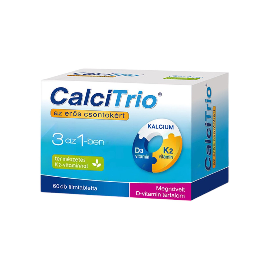 Tabletki powlekane Caltrio z wapniem+k2+d3, 60 szt.