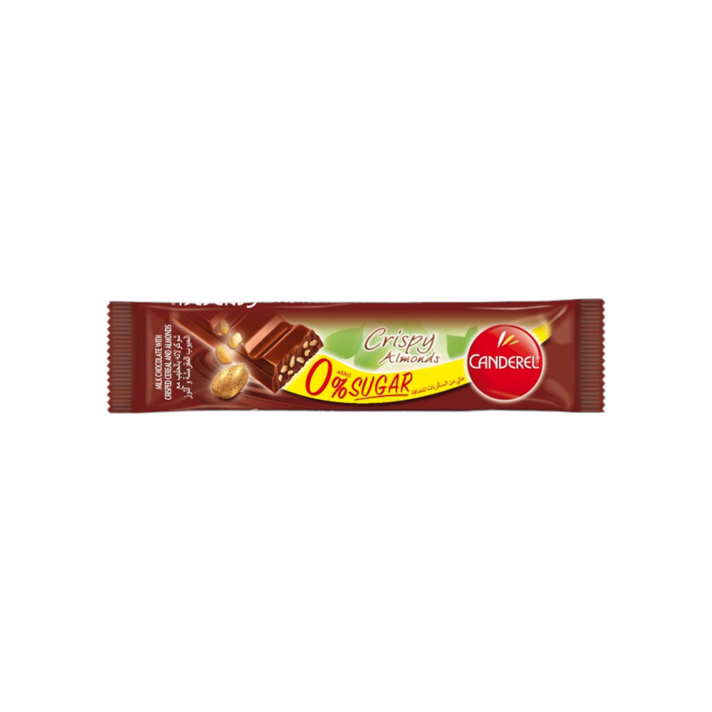Canderel crispy almonds tejcsokoládé szelet gabona-mandula 27 g