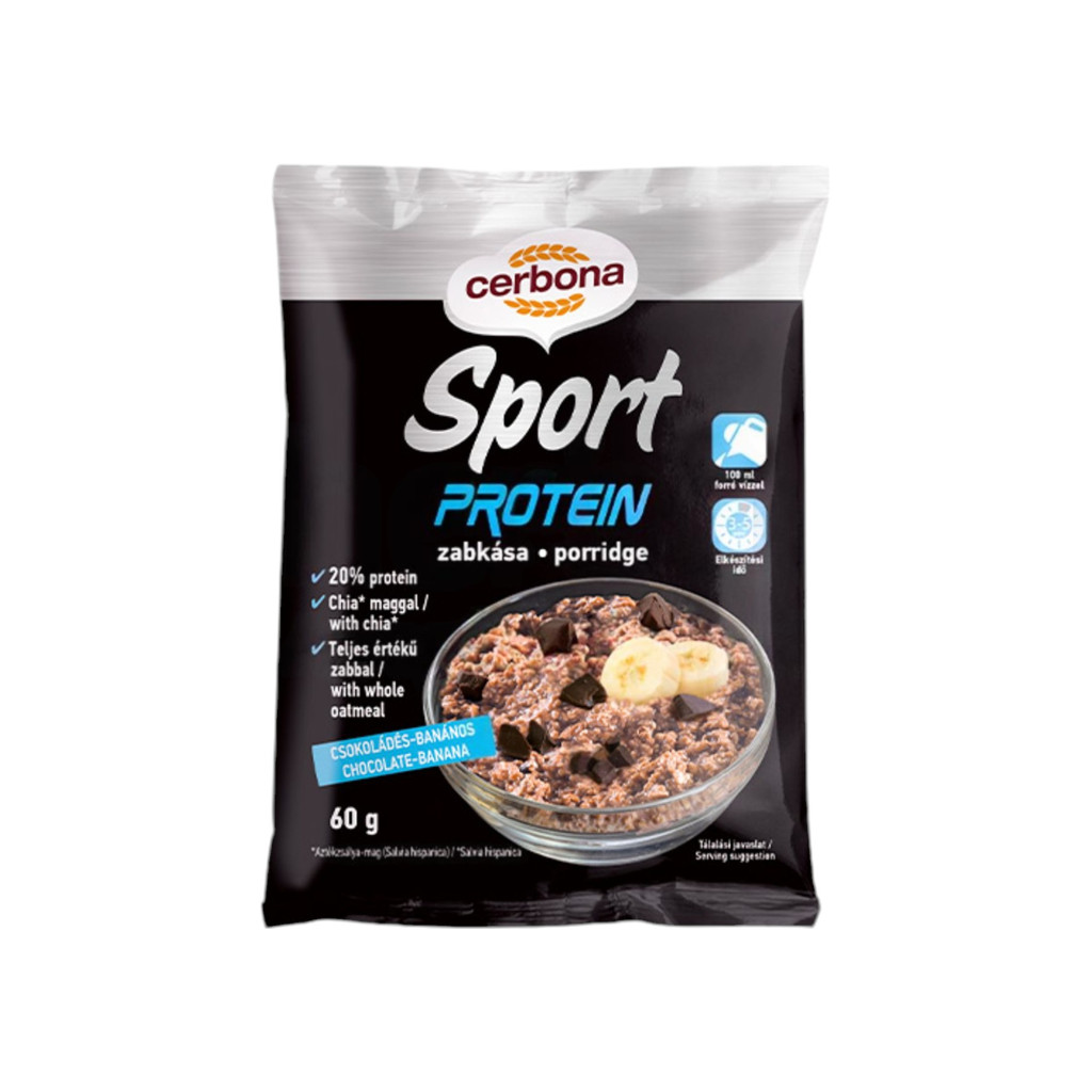 Cerbona Sport Protein Schoko-Bananen-Haferbrei mit Süßstoff, 60 g