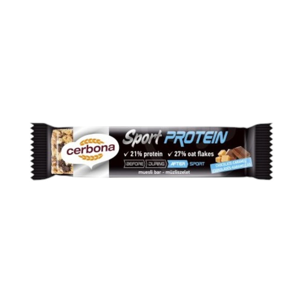 Bară de proteine Cerbona cu ciocolată și caramel, 35 g