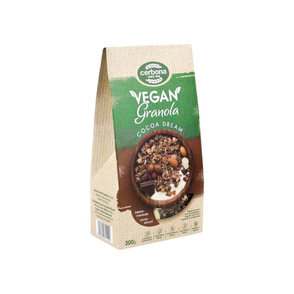 Cerbona vegán granola müzli kakaós-mandulás 300 g