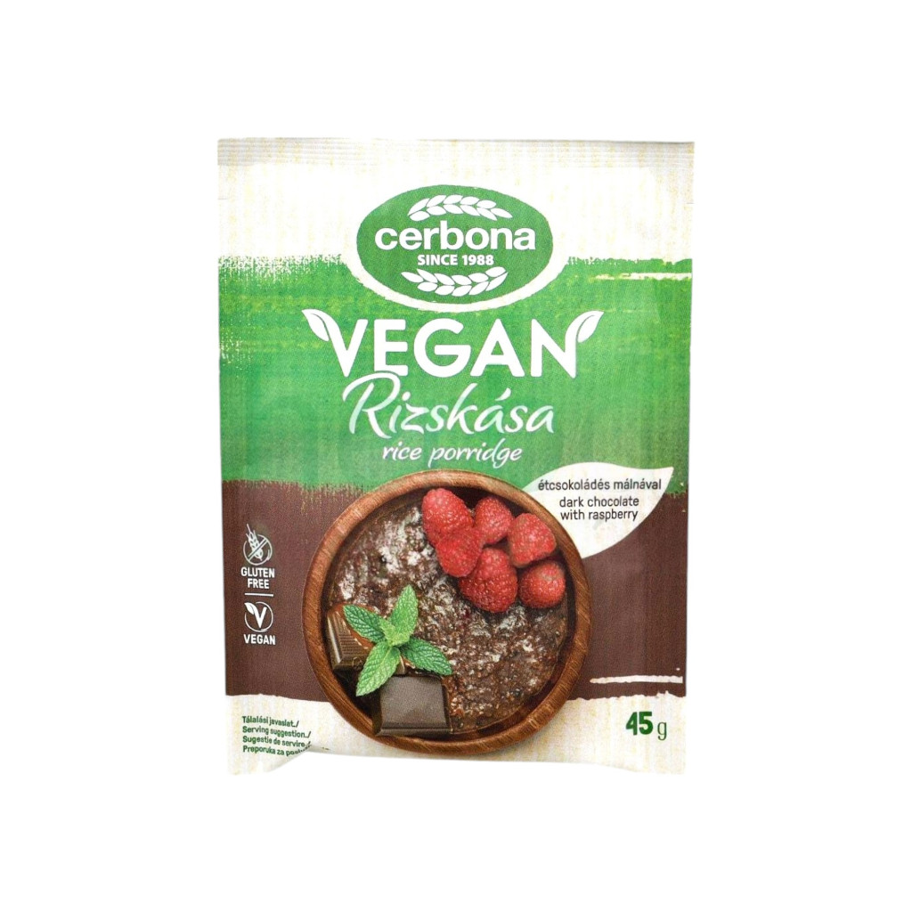 Cerbona vegán rizskása étcsoki-málna 45 g
