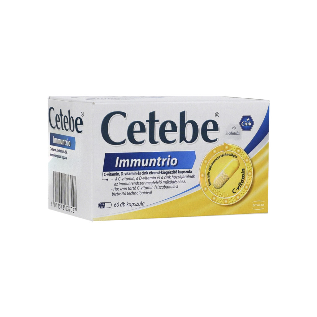 Cetebe Immuntrio c vitamin+d-vitamin+cink kapszula 60 db