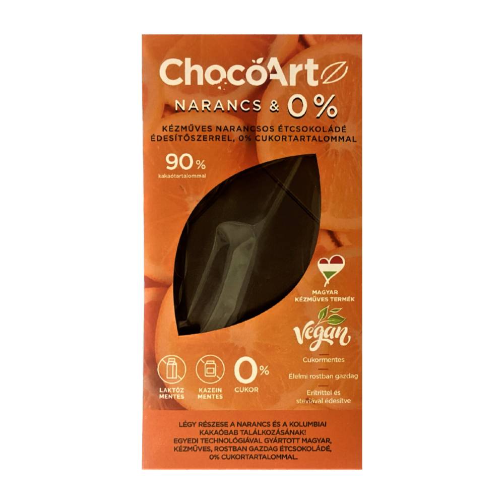 Chocoartz narancsos étcsokoládé édesítőszerrel 0% cukortartalommal 90 g