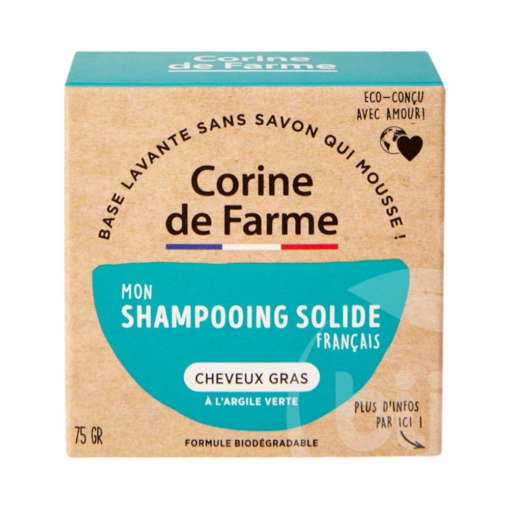 Șampon solid Corine de Farme pentru păr gras, 75 g