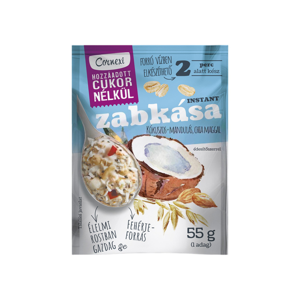 Cornexi zabkása kókusszal, mandulával, chia maggal hcn 55 g