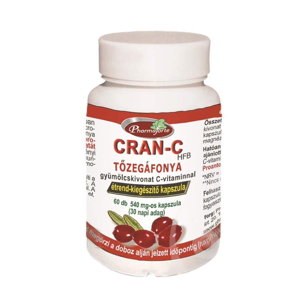 Capsule de merișoare roșii Cran-C, 60 bucăți