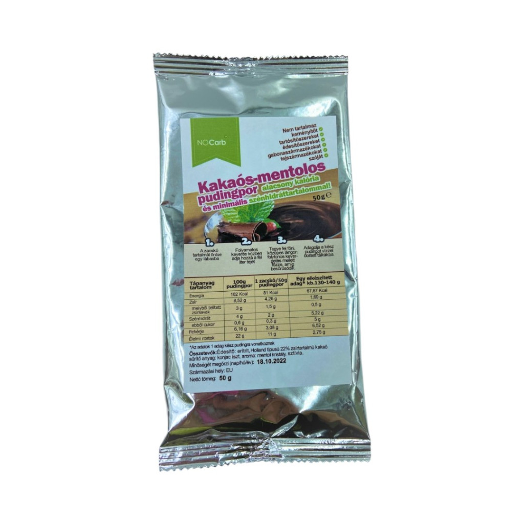 Schoko-Minze-Puddingpulver gesüßt mit Erythrit, 50g, NoCarb. Du musst es lieben!