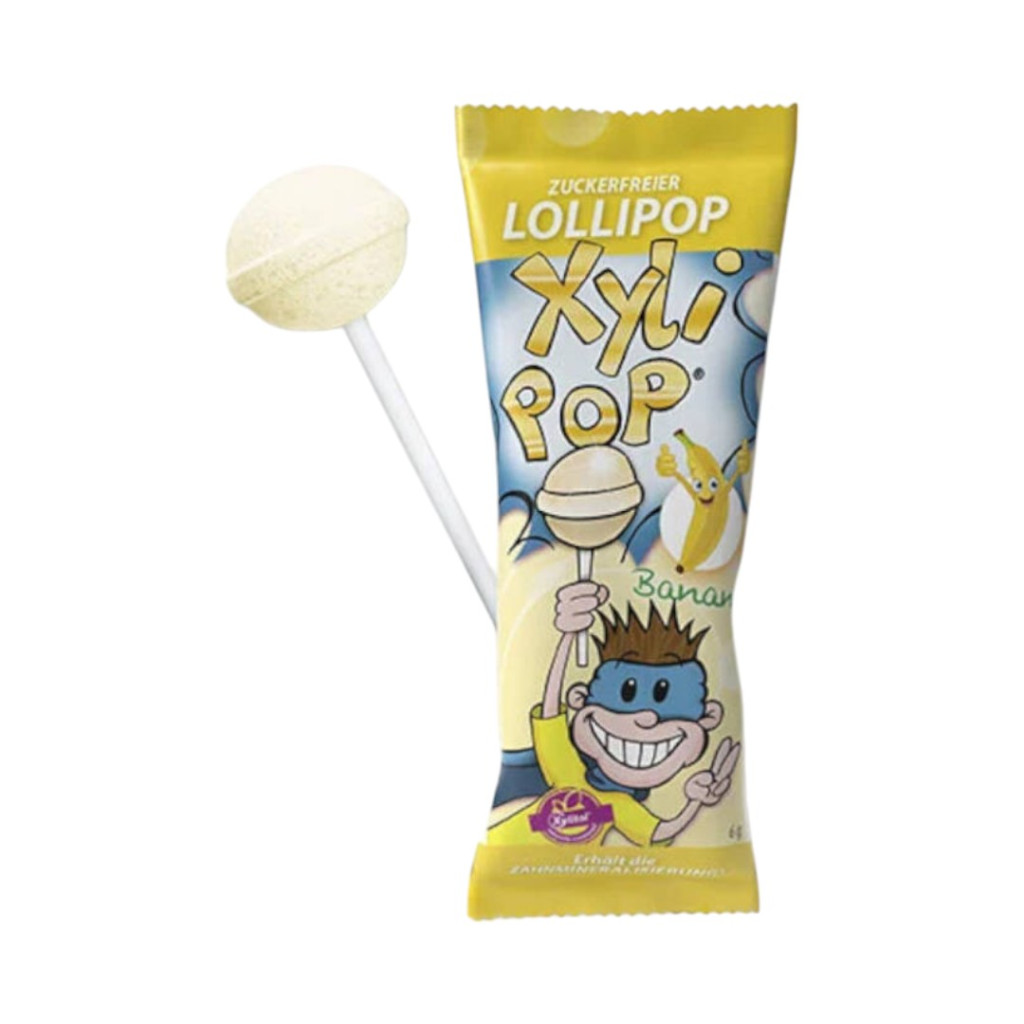 Cukormentes nyalóka, banán ízű 6g Xylipop