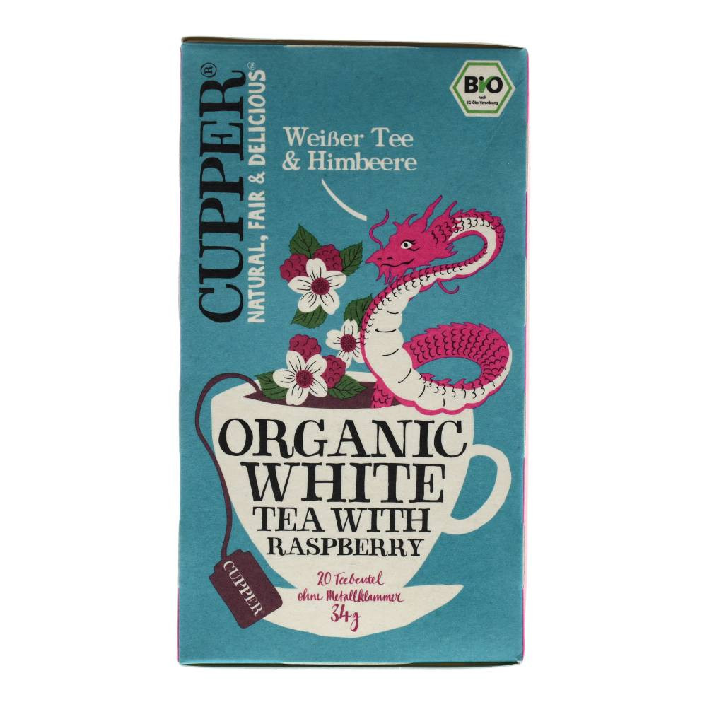 Cupper bio málnás fehér tea 20 db 34 g