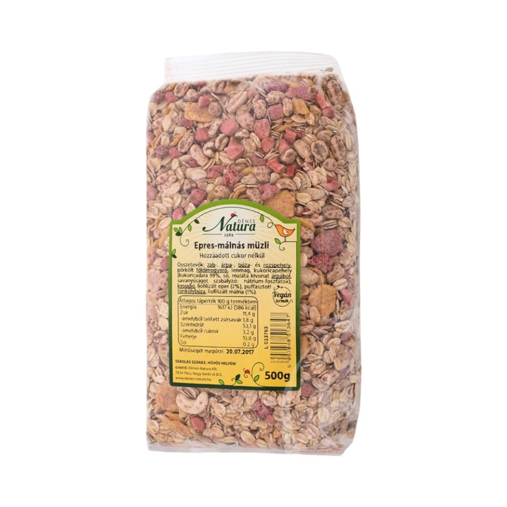 Musli truskawkowo-malinowe Dénes-Natura 500 g
