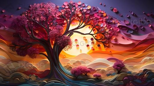 Crimson Arboreal Dreamscape