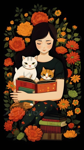Compagnons félins floraux