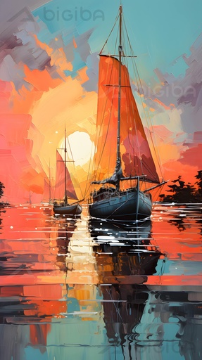 Apus de soare liniște la vele