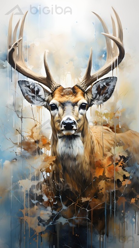 Cerf Majestueux dans les Royaumes Mystiques