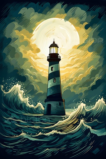 Maják uprostred vĺn