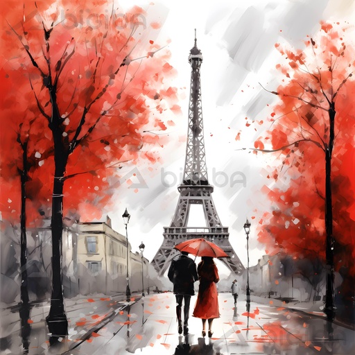 Kırmızıda Parisli Romantizm