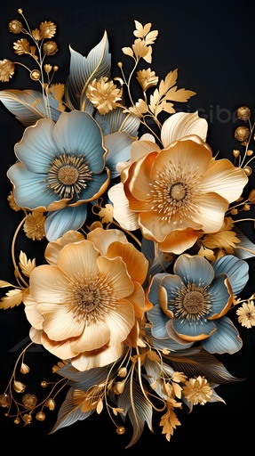 Goldene Blütenpracht Eleganz