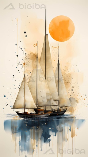 Paysage de Rêve pour une Navigation au Coucher du Soleil