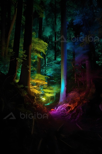 Forêt mystique de minuit