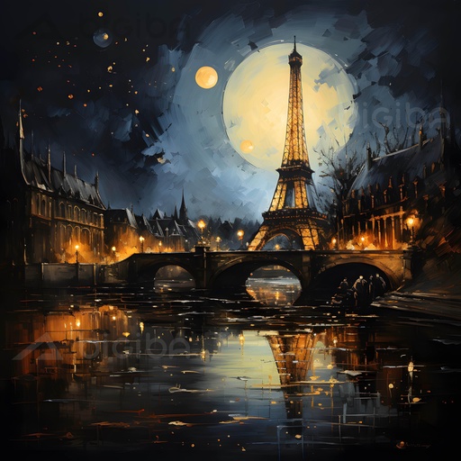 Rêve parisien au clair de lune
