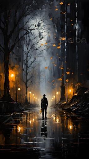 Solitude dans l'éclat ambré