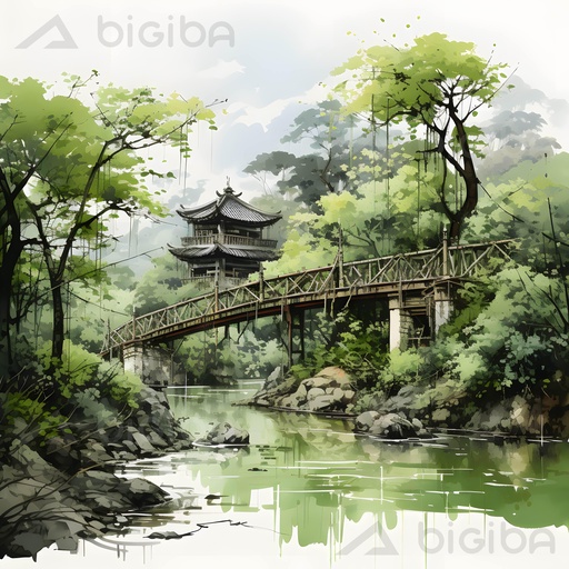 Tranquil Pagoda Crossing